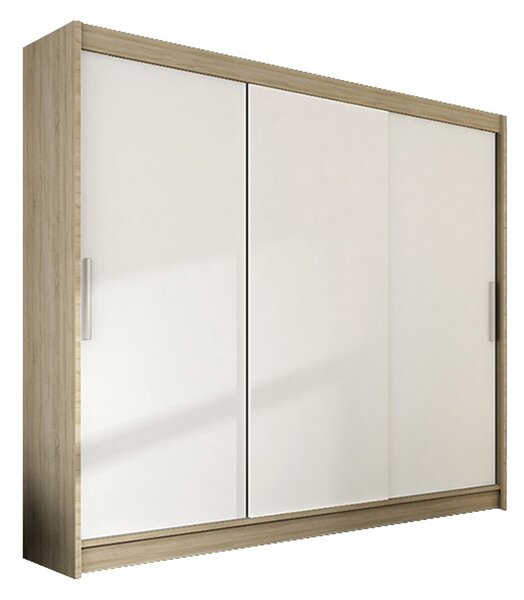 Velká šatní skříň ASTON II dub sonoma/bílá šířka 250 cm
