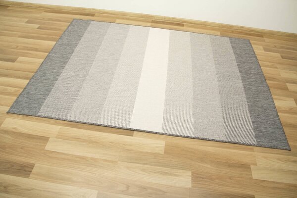 Balta Kusový koberec sisalový oboustranný Brussels 205248/10010 Pruhy Silver stříbrný šedý Rozměr: 120x170 cm