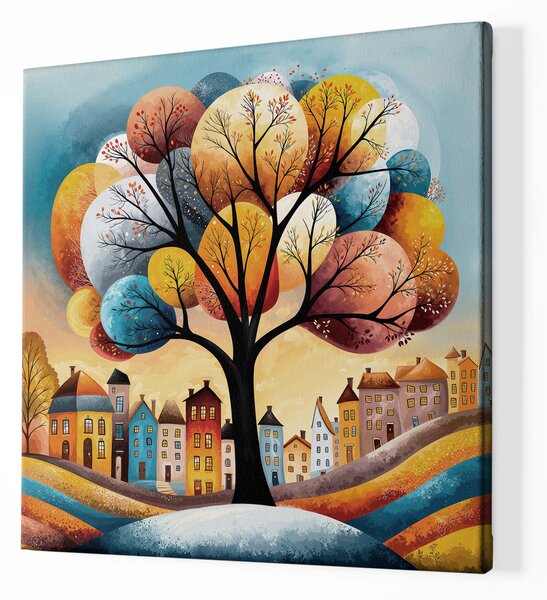 Obraz na plátně - Strom života Kouzelná lhota FeelHappy.cz Velikost obrazu (šířka x výška): 40 x 40 cm