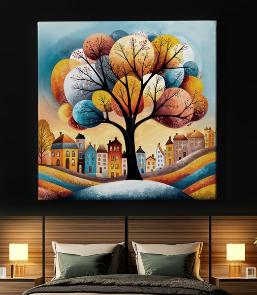 Obraz na plátně - Strom života Kouzelná lhota FeelHappy.cz Velikost obrazu (šířka x výška): 40 x 40 cm
