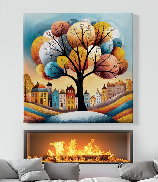 Obraz na plátně - Strom života Kouzelná lhota FeelHappy.cz Velikost obrazu (šířka x výška): 40 x 40 cm