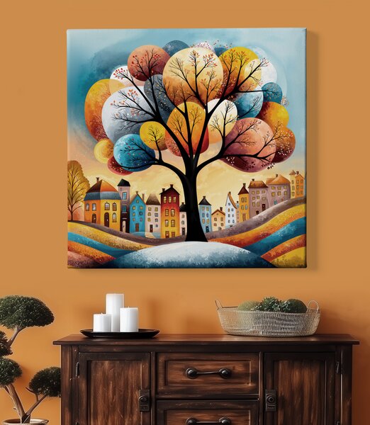 Obraz na plátně - Strom života Kouzelná lhota FeelHappy.cz Velikost obrazu (šířka x výška): 40 x 40 cm