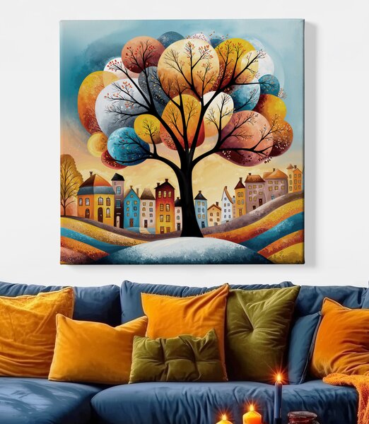 Obraz na plátně - Strom života Kouzelná lhota FeelHappy.cz Velikost obrazu (šířka x výška): 40 x 40 cm