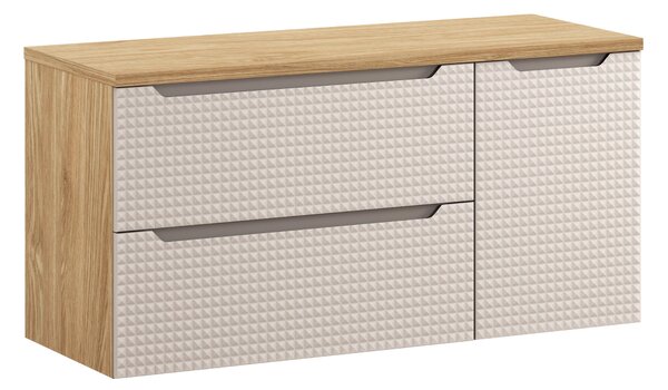 Comad Koupelnová skříňka pod deskové umyvadlo set Luxor Beige III. 120 béžová/dub olejovaný