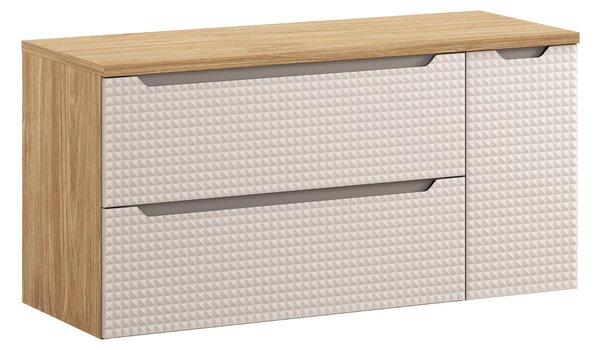 Comad Koupelnová skříňka pod deskové umyvadlo set Luxor Beige II. 120 béžová/dub olejovaný