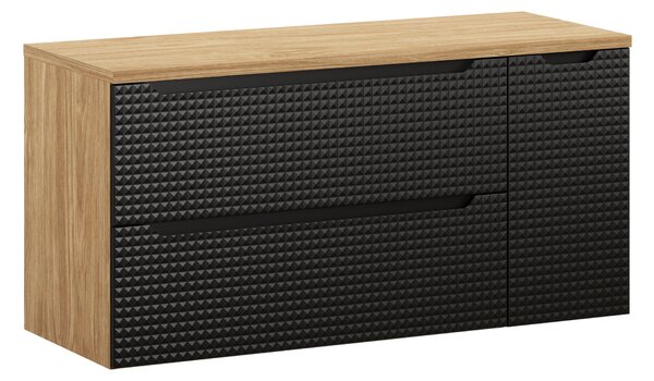 Comad Koupelnová skříňka pod deskové umyvadlo set Luxor Black II. 120 černá/dub olejovaný