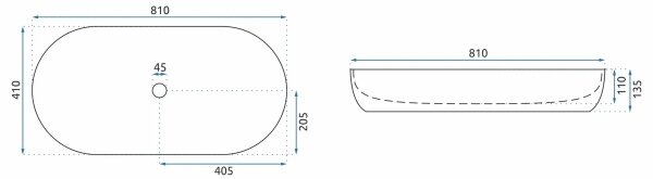REA-U8403 - Umyvadlo na desku CLEO 41x81 cm keramika/dekor mramoru