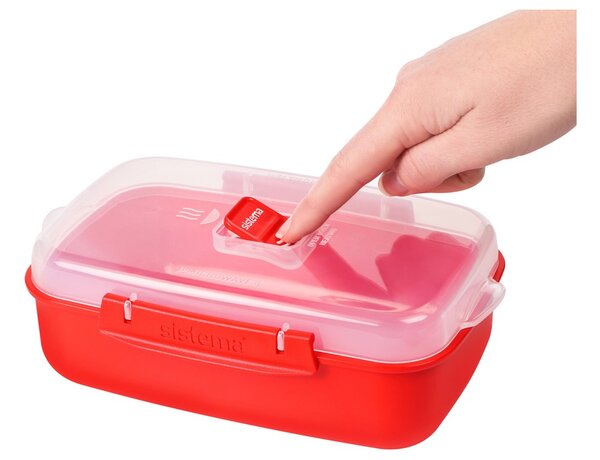 Sistema Box na ohřev jídla Microwave rectangular 1,25 l, červená