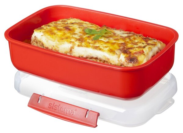 Sistema Box na ohřev jídla Microwave rectangular 1,25 l, červená