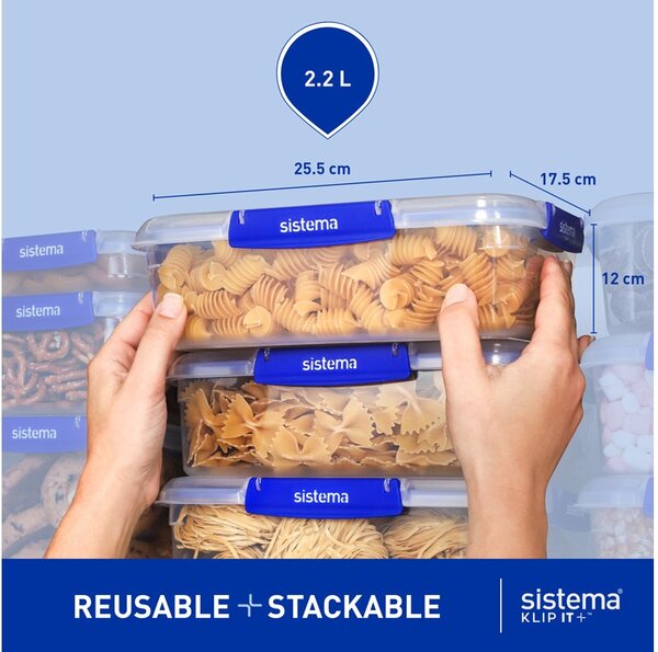 Sistema Vodotěsná krabička na potraviny KLIP IT PLUS 4 klipy 2,2 l