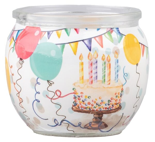 Emocio Sklo Dekor 70x62 mm Birthday, vonná svíčka