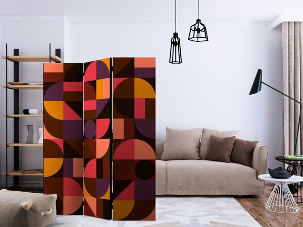 Paraván - Geometric Mosaic (Red) [Room Dividers]