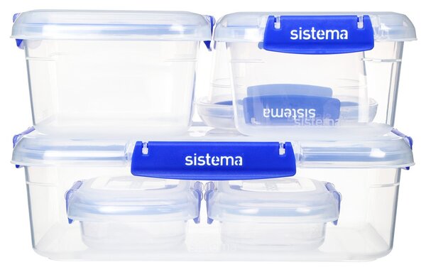 Sistema Sada 6 vodotěsných krabiček na potraviny KLIP IT PLUS 2x 180 ml, 2x 400 ml, 1x 1 l a 1x 2,2 l