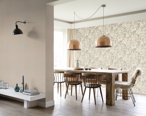 RASCH | Vliesová tapeta na zeď Novella XL 983029 | 1,06 x 10,05 m | šedá, bílá, krémová