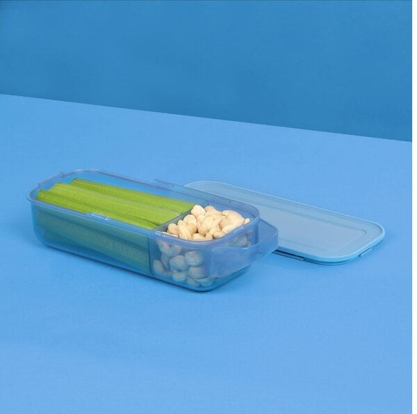 Sistema Dělený svačinový box Ocean Bound Slide n Snack 445 ml, modrá