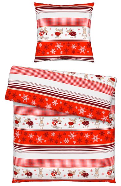POVLEČENÍ, flanel, červená, bílá, 135/200 cm Esposa - Online Only povlečení, Online Only