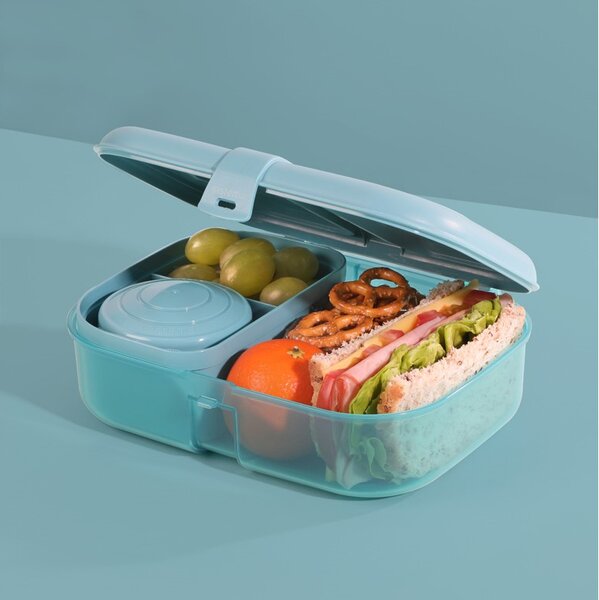 Sistema Dělený svačinový box Ocean Bound Ribbon Lunch s nádobou na jogurt 1,1 l, mátová