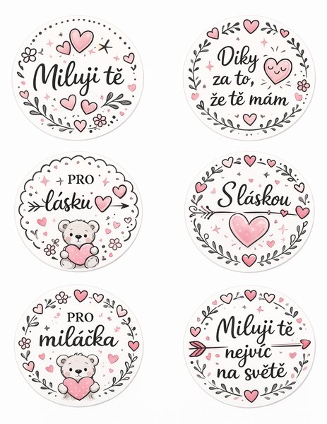 Supeko Dárkový balíček VALENTÝN válečky bílé 2 ks