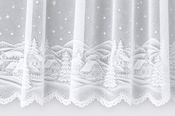BELLATEX Záclona kusová draperie (kafe díry) Bílá 90x350 cm (výška x šířka)