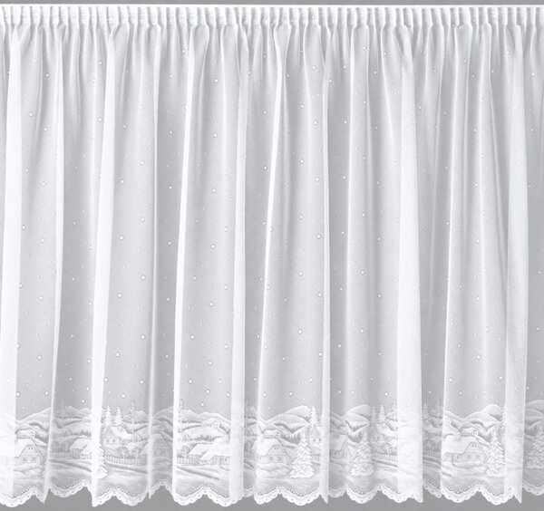 BELLATEX Záclona kusová draperie (kafe díry) Bílá 90x350 cm (výška x šířka)