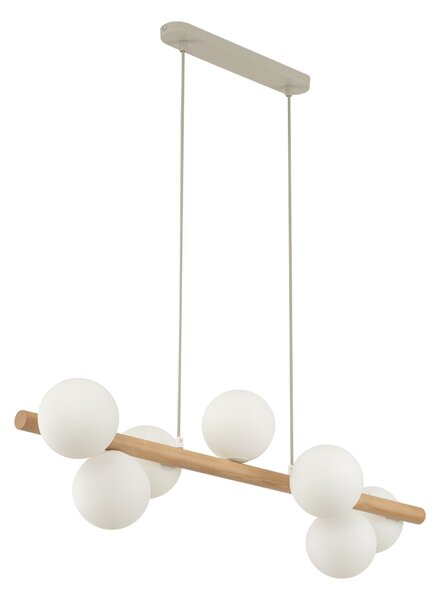 TK Lighting Závěsný lustr Estera Wood s dekorem dřeva pro žárovku 7x G9 TK5905