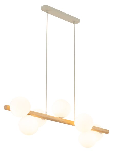 TK Lighting Závěsný lustr Estera Wood s dekorem dřeva pro žárovku 7x G9 TK5905
