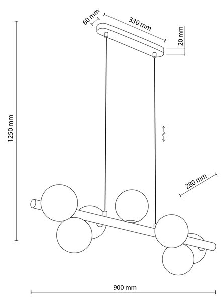 TK Lighting Závěsný lustr Estera Wood s dekorem dřeva pro žárovku 7x G9 TK5905