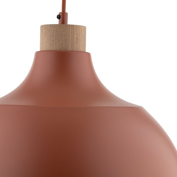 TK Lighting Terakotový závěsný lustr Cap pro žárovku E27 TK6927