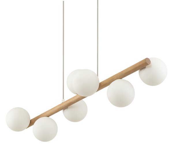 TK Lighting Závěsný lustr Estera Wood s dekorem dřeva pro žárovku 7x G9 TK5905
