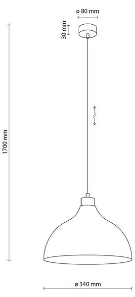 TK Lighting Terakotový závěsný lustr Cap pro žárovku E27 TK6927