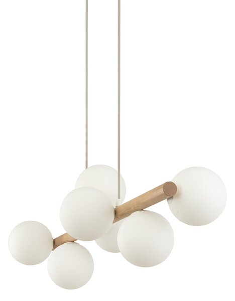 TK Lighting Závěsný lustr Estera Wood s dekorem dřeva pro žárovku 7x G9 TK5905