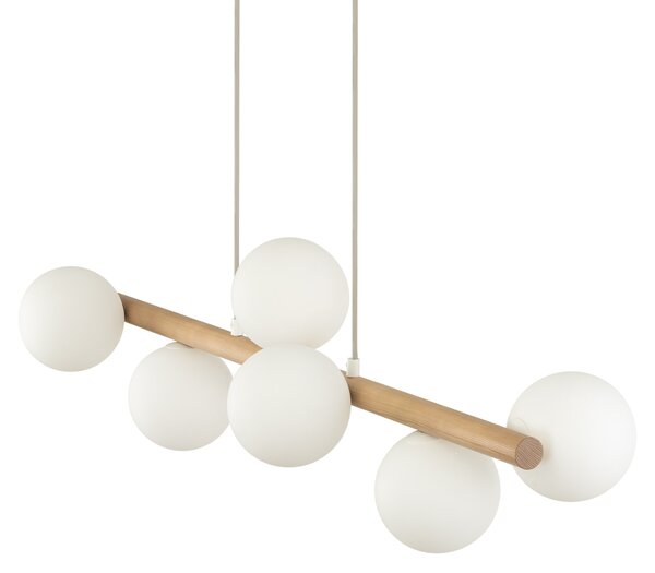 TK Lighting Závěsný lustr Estera Wood s dekorem dřeva pro žárovku 7x G9 TK5905