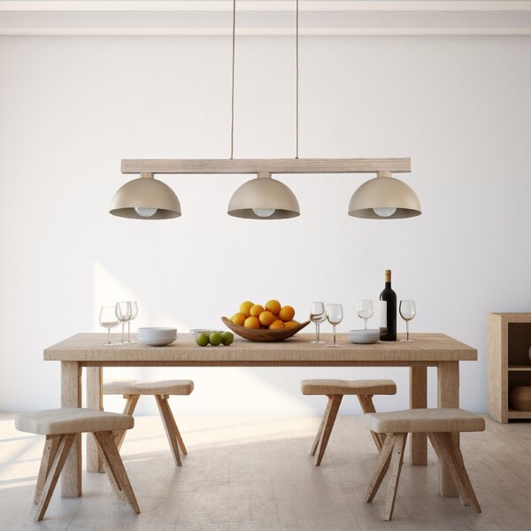 TK Lighting Béžový závěsný lustr Oslo pro žárovku 3x E27 TK11012