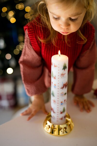 Adventní svíčka Myšky / Zimní radovánky Ø 5 cm