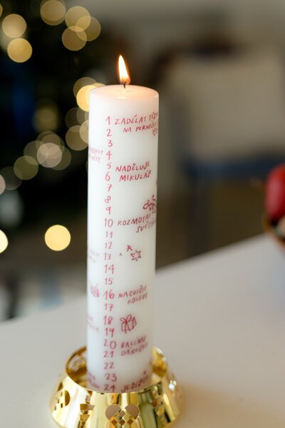 Adventní svíčka Kalendář Ø 5 cm