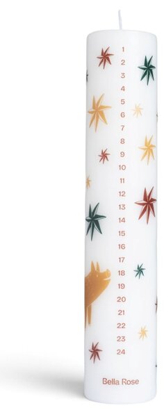Adventní svíčka Zlaté prasátko / Hvězdy Ø 5 cm