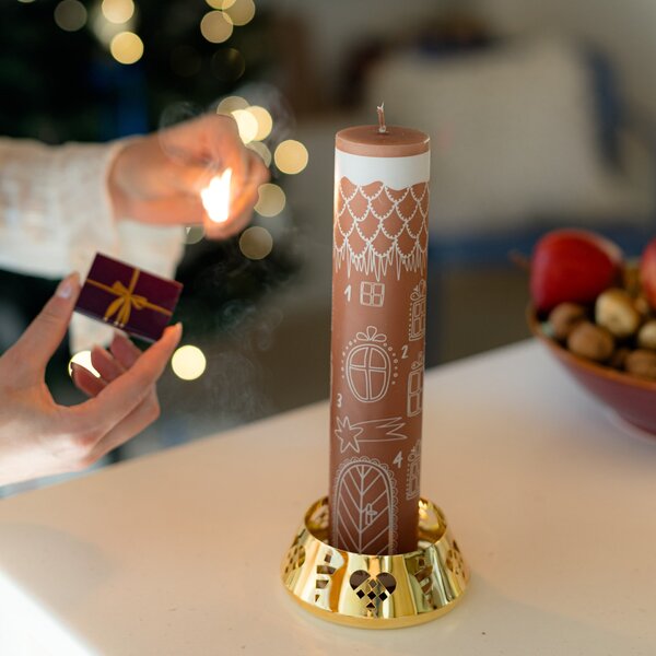 Adventní svíčka Perníková chaloupka Ø 5 cm