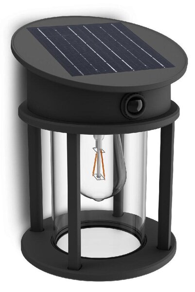 Philips Geri UltraEfficient solární LED svítidlo se senzorem 3,2W 500lm 2700K IP44 kulaté, antracit