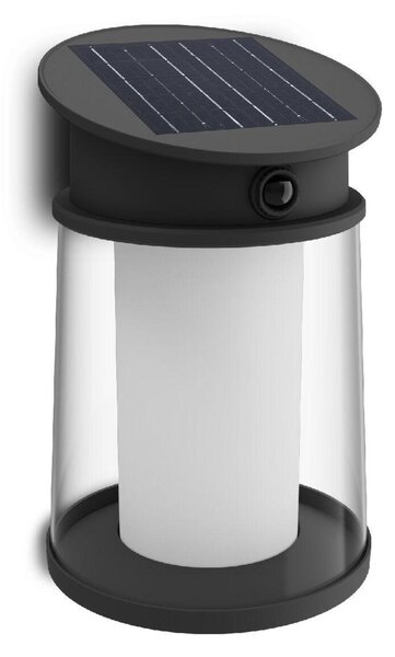 Philips Juda UltraEfficient solární LED svítidlo se senzorem 3,2W 500lm 4000K IP44 kulaté, černé