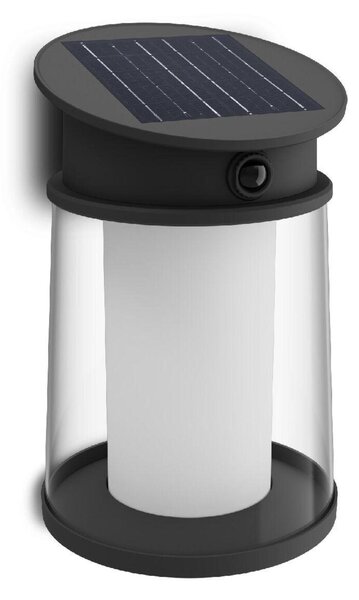 Philips Juda UltraEfficient solární LED svítidlo se senzorem 3,2W 500lm 2700K IP44 kulaté, černé