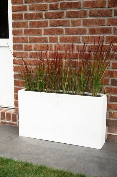 Květináč ELEMENTO SLIM, sklolaminát, šířka 90 cm, bílá