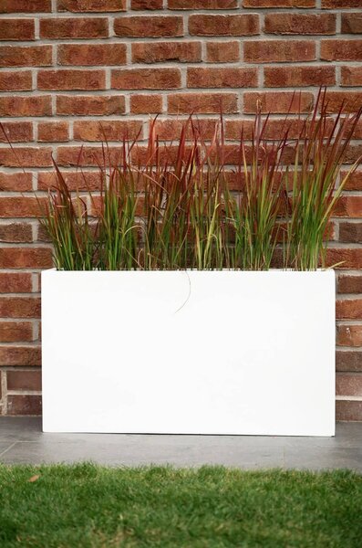 Květináč ELEMENTO SLIM, sklolaminát, šířka 90 cm, bílá
