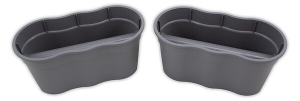 KHW Balkonový truhlík »Flowerclip Xl«, sada 2 ks (šedá) (100407968002)