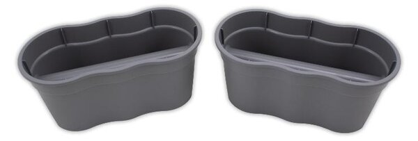 KHW Balkonový truhlík »Flowerclip Xl«, sada 2 ks (šedá) (100407968002)