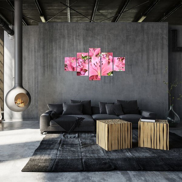 Obraz - Růžové lilie (125x70 cm)