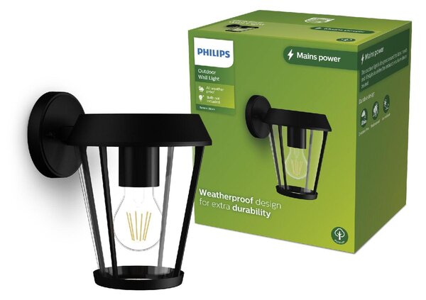 Philips Sunera venkovní nástěné svítidlo E27 max. 1x25W bez zdroje IP44, černé