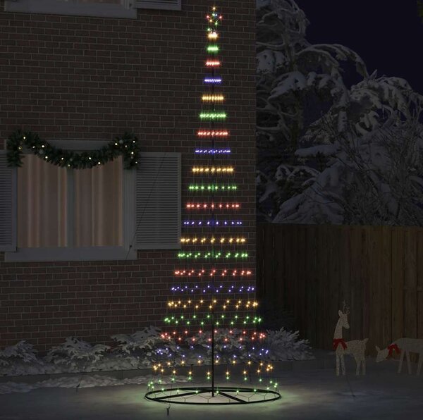 VidaXL LED vánoční strom kov [42018794] Barva: Studená bílá, Velikost: 100 x 100 x 250 cm