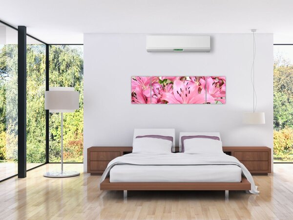 Obraz - Růžové lilie (170x50 cm)