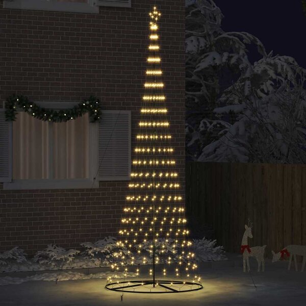 VidaXL LED vánoční strom kov [42018794] Barva: Studená bílá, Velikost: 100 x 100 x 250 cm