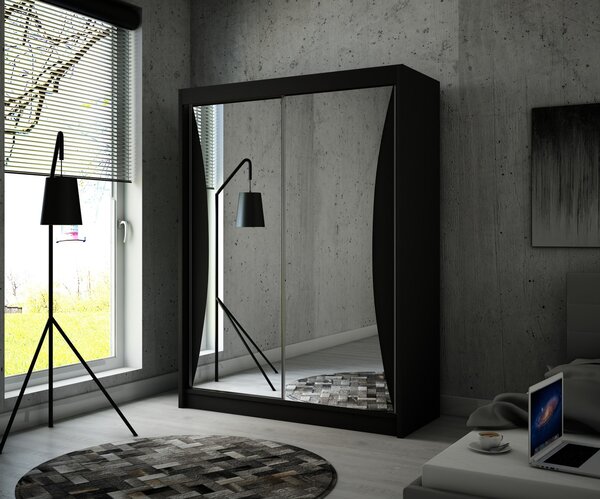 Kvalitní Šatní Skříň Twin 200 cm Černý mat